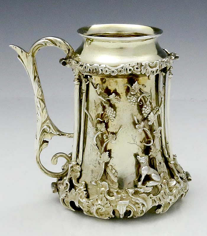 Rare antique English silver cup by Joseph Angel London 1858 Aesop's Fables