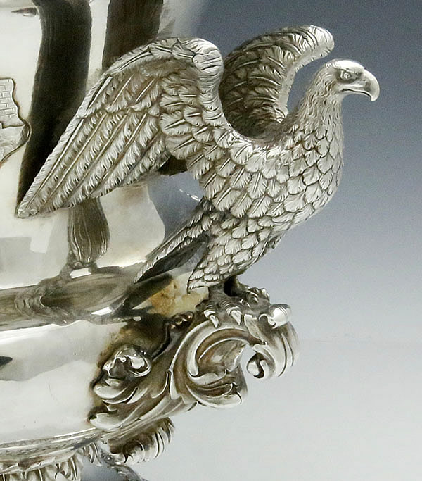 cast eagle handles on Marquand and Co wine cooler antique silver