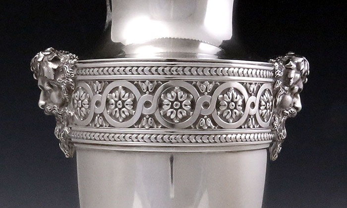 French antique silver vase