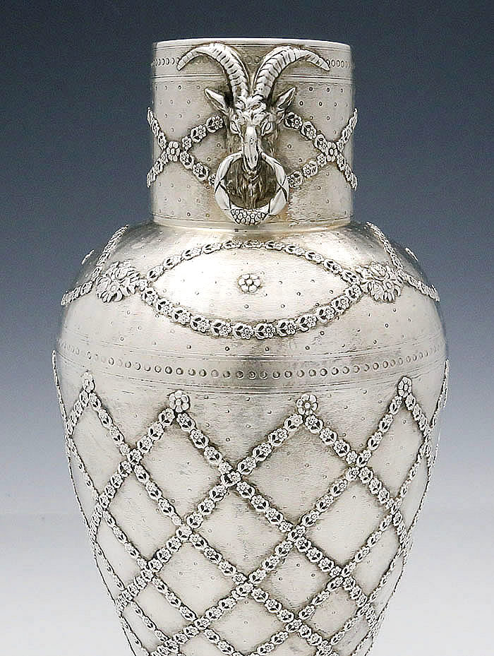 French silver vase