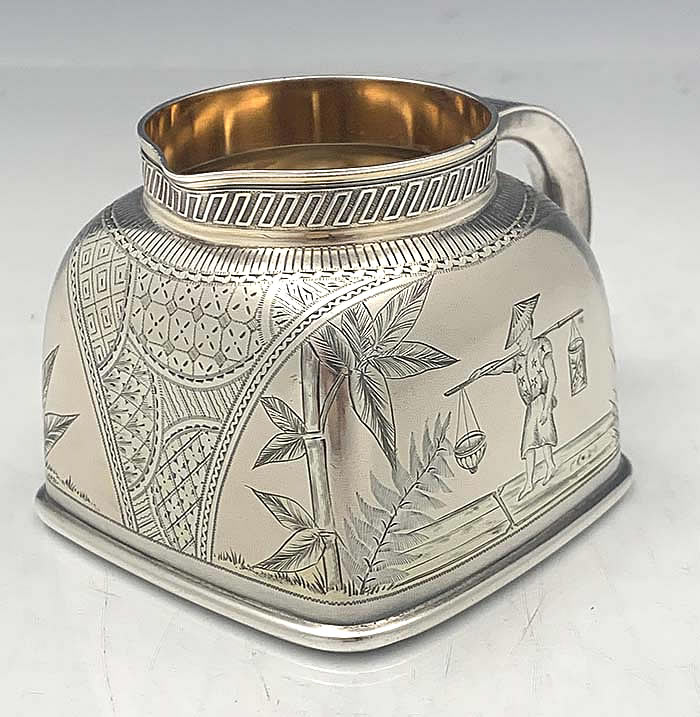 Gorham aesthetic engraved cream pitcher