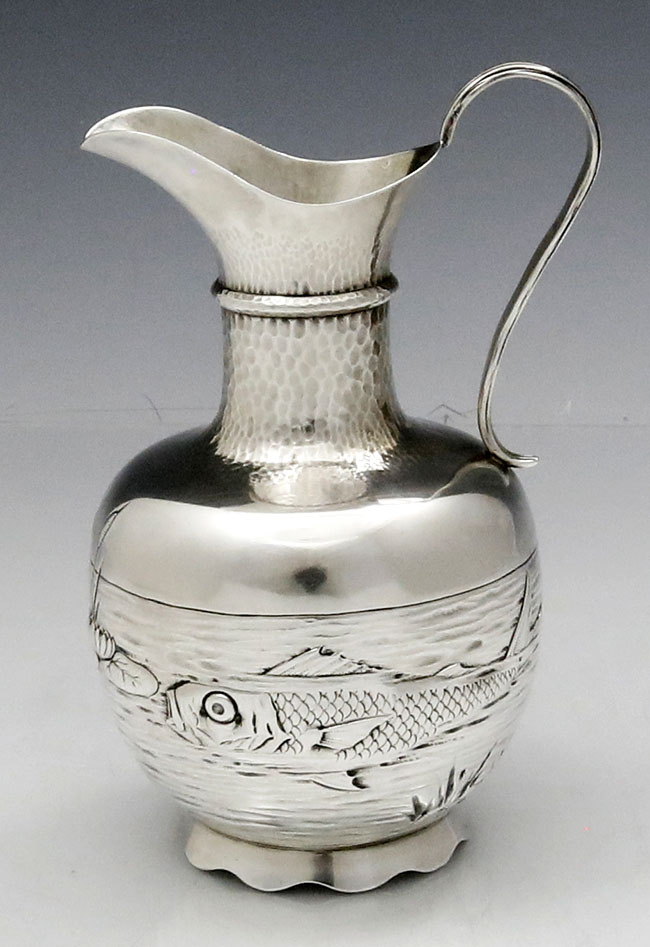 antique sterling Gorham pitcher dated 1885