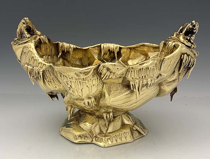 Gorham antique sterling gold washed polar bear ice bowl