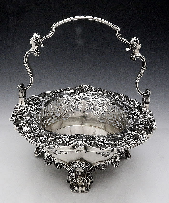 Gorham antique sterling pierced lasrge basket sterling silver