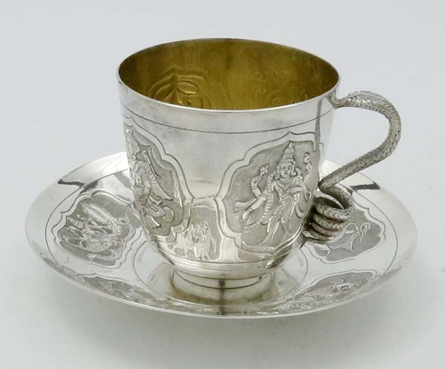Peter Orr Indian silver cups and saucers