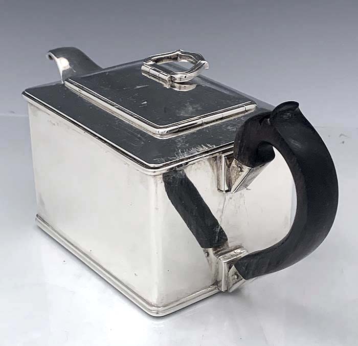 Russian square antique silver teapot 1842