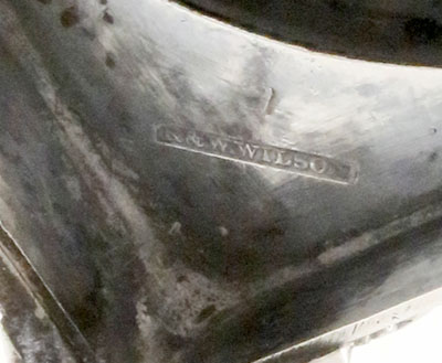Mark of R & W WIlson on coin silver ewer