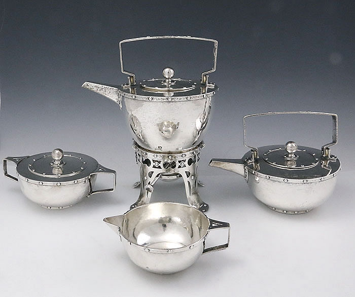 Shreve sterling silver arts and crafts tea set