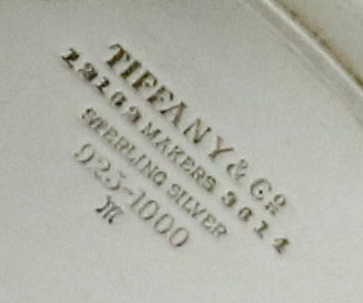 mark of Tiffany & Co sterling silver