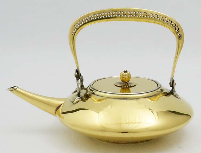 Tiffany sterling teapot from Tiffany gold washed teaset