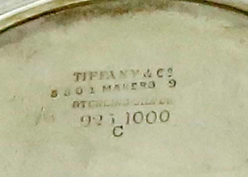 Tiffany mark on base of antique sterling vase