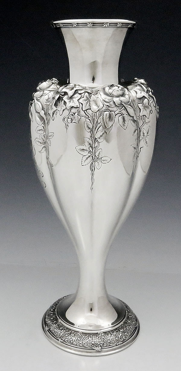 Tiffany sterling silver antique vase