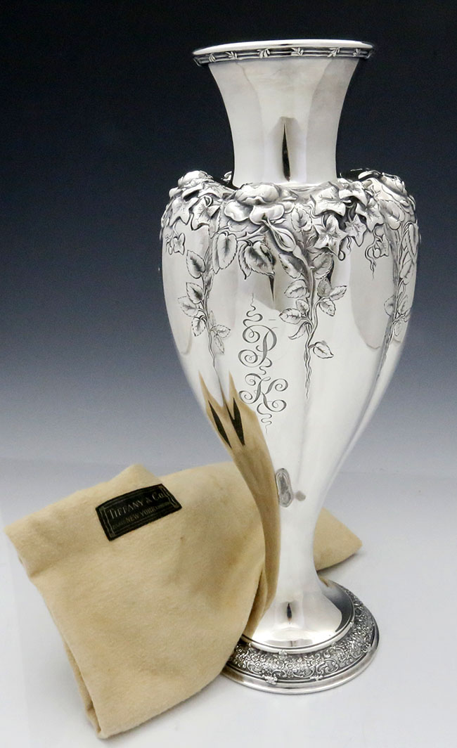 Tiffany antique sterling silver vase