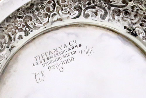 mark of Tiffany & Co on tall art nouveau vase