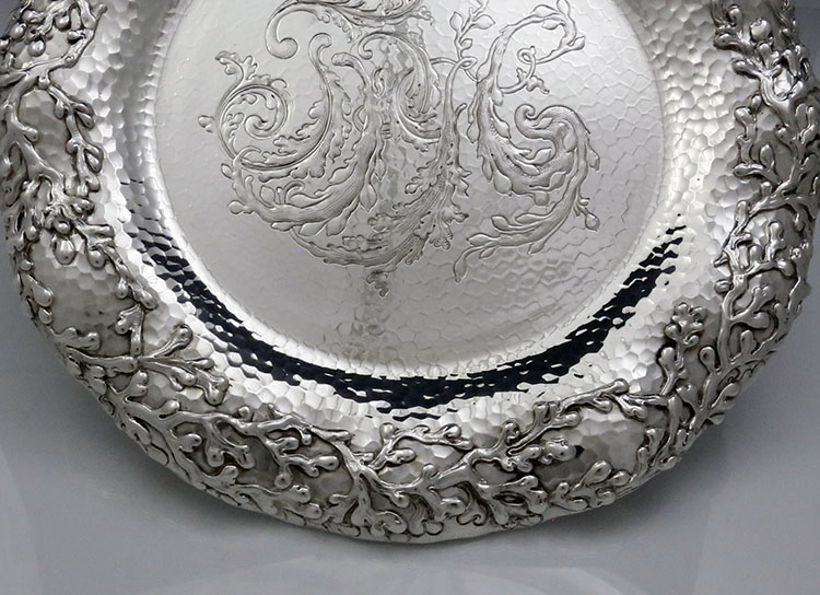 seaweed on Tiffany sterling antique silver tray