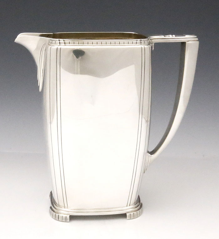 art deco sterling silver pitcher by Wallace