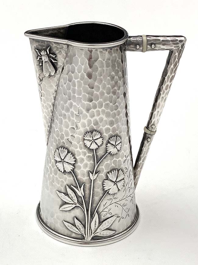 Whiting antique sterling hammered cream jug