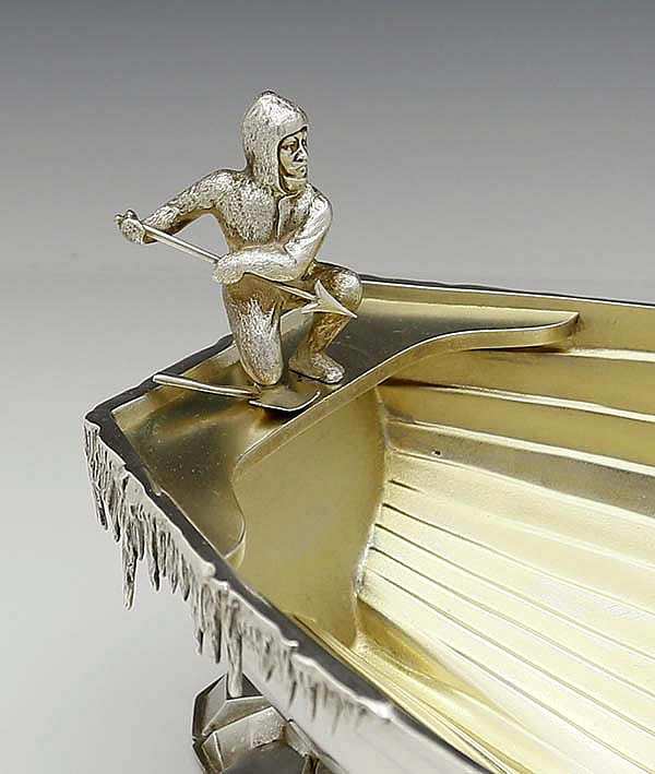 Whiting antique figure on ice bowl