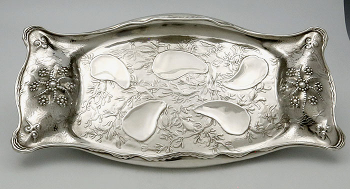 Whiting antique sterling aesthetic silver tray oyster Charles Osborne