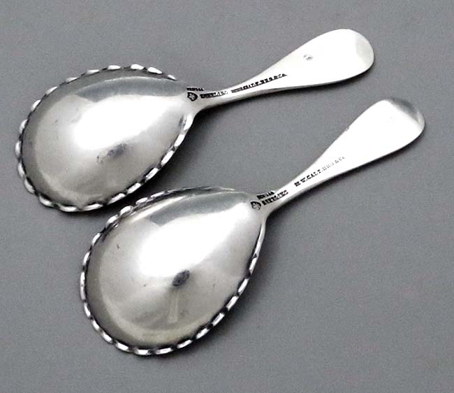 pair of sterling tea caddy spoons Galt