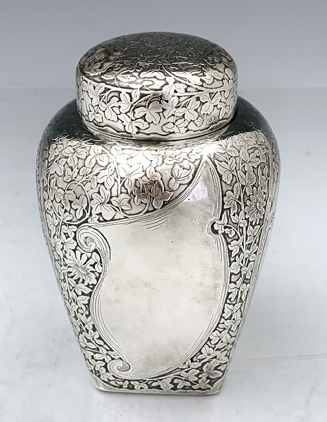 Gorham antique sterling silver tea caddy