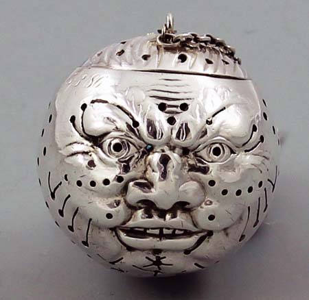 gorham man in the moon sterling tea ball