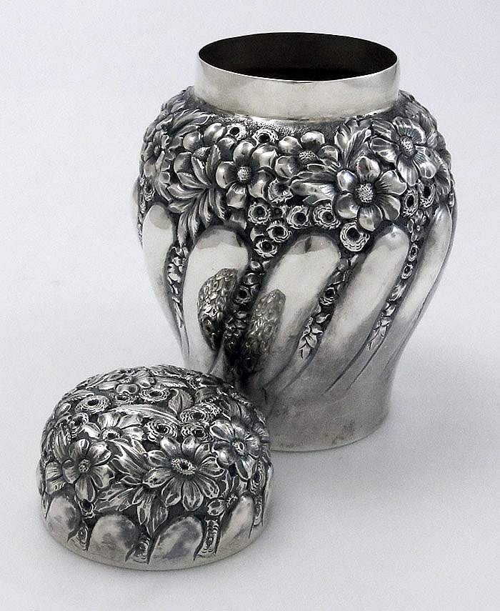 sterling silver antique tea caddy