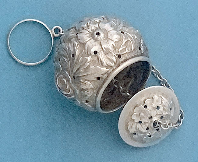 Stieff sterling repousse tea ball