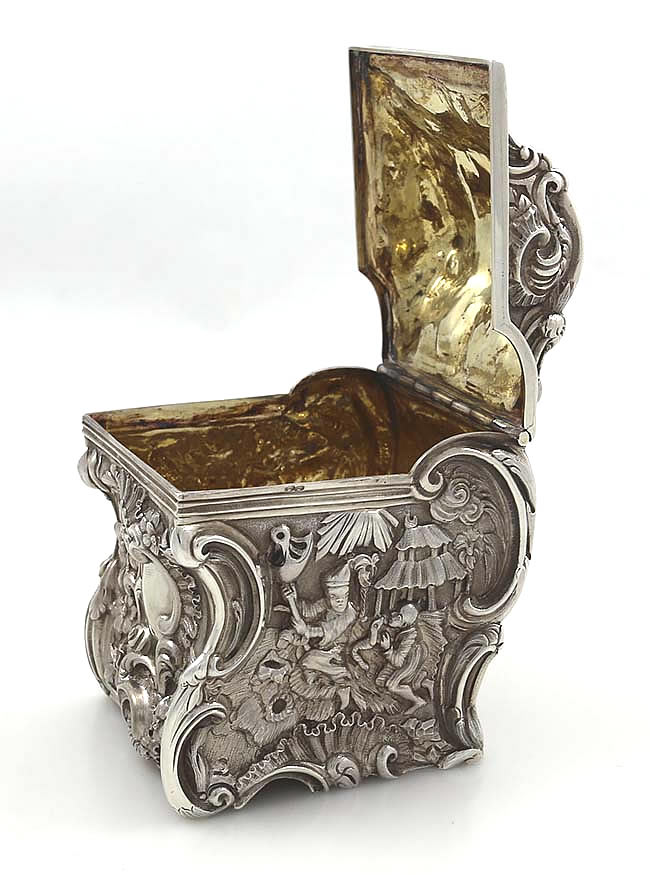 William Leuchars antique English silver tea caddy