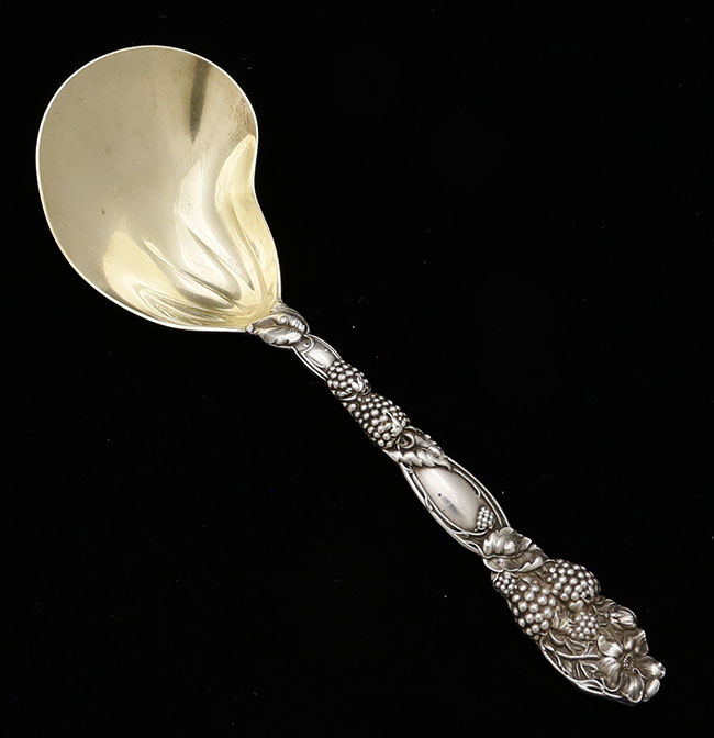 Tiffany antique sterling blackberry pattern serving spoon  