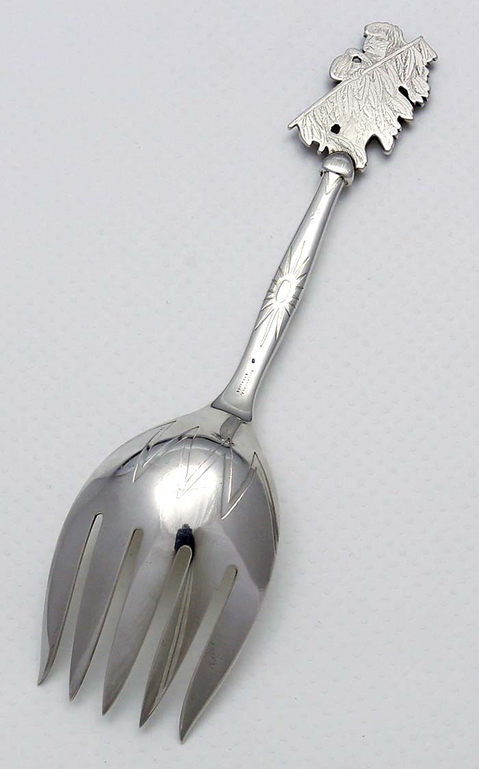 Tiffany Indian serving fork with French import  mark  