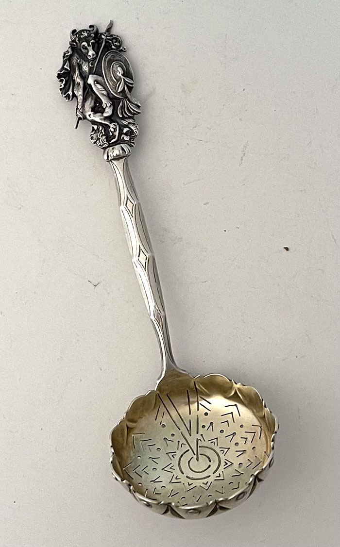 Tiffany Indian antique sterling silver sifter spoon