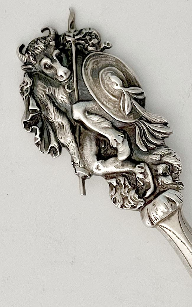 handle of Tiffany Indian sifter spoon 