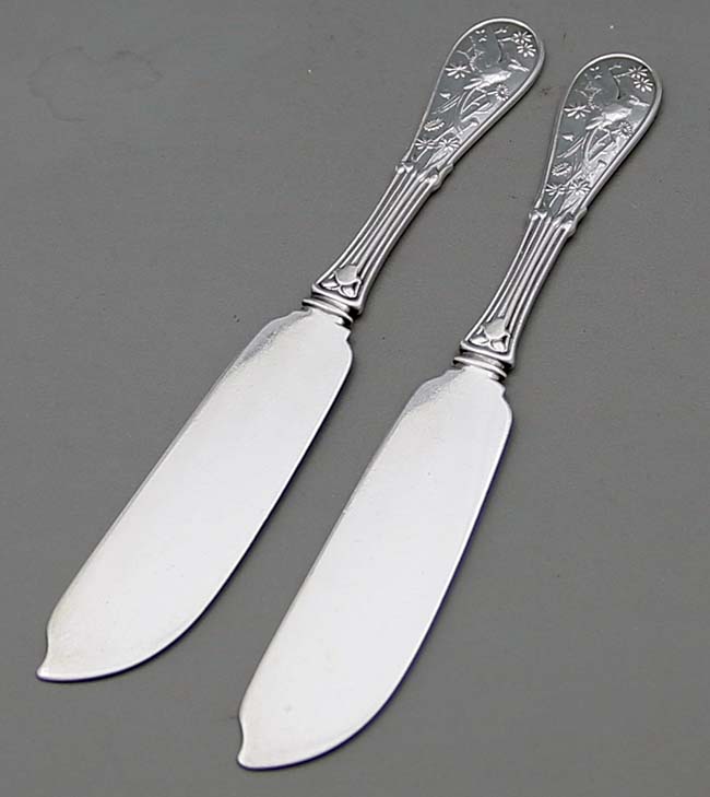 Pair of Tiffany Japanese master butter knives