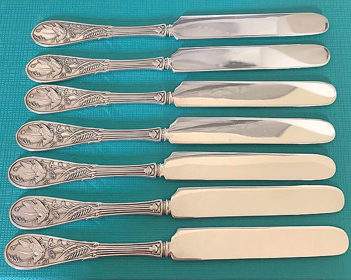 Tiffany Japanese all silver small knives