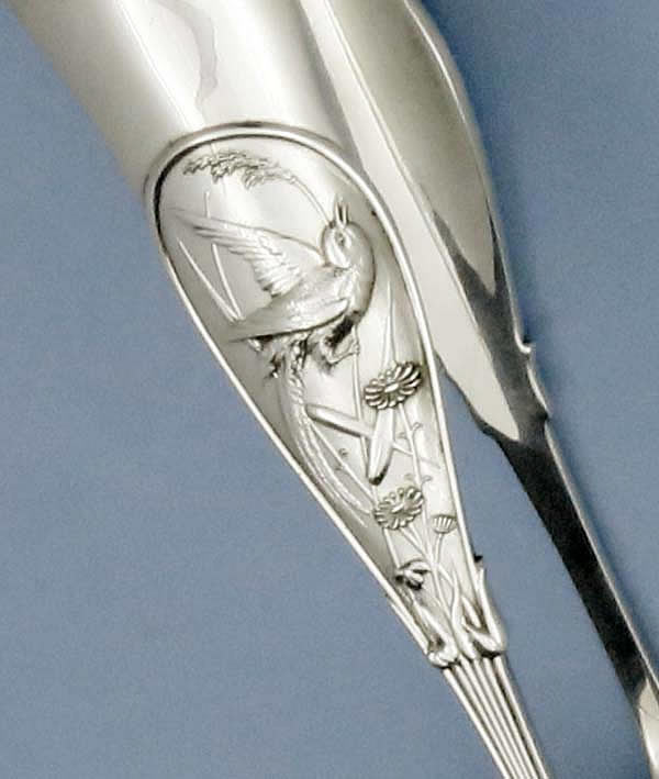 Tiffany Japanese sterling silver asparagus tongs antique