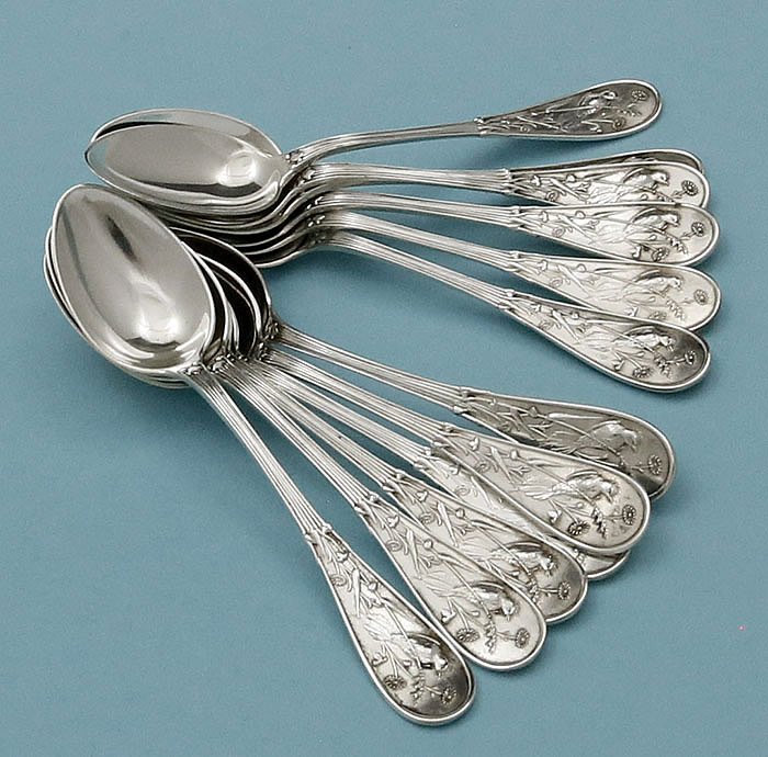 Tiffany sterling silver coffee spoons Japanese