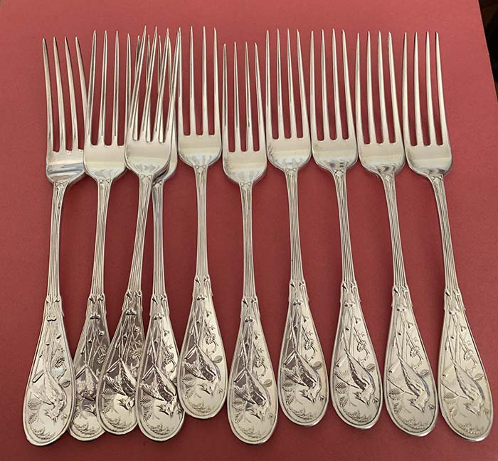 Tiffany Japanese sterling silver dinner forks
