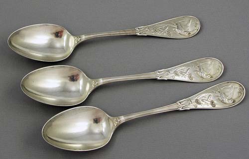 antique silver tiffany japanese dessert or soup spoons