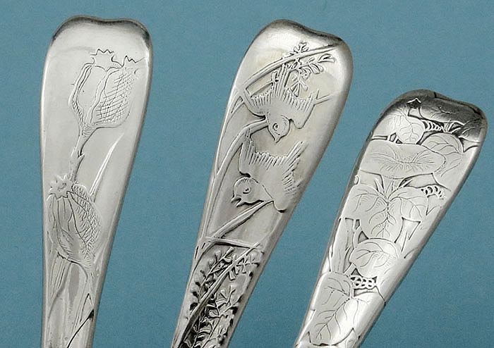 Tiffany lap over edge luncheon forks acid etched