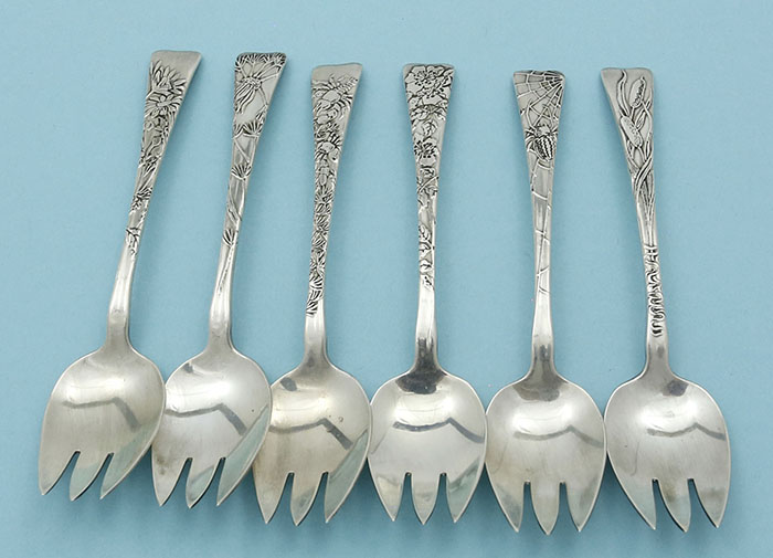 Tiffany Lap over Edge sterling silver ice cream forks