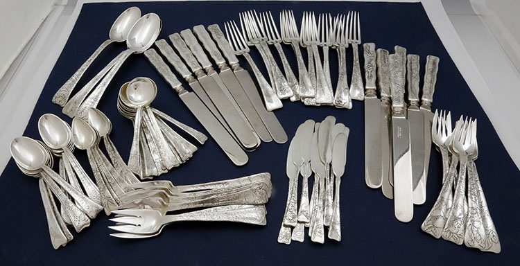 Tiffany lap over edge sterling silver set of cutlery