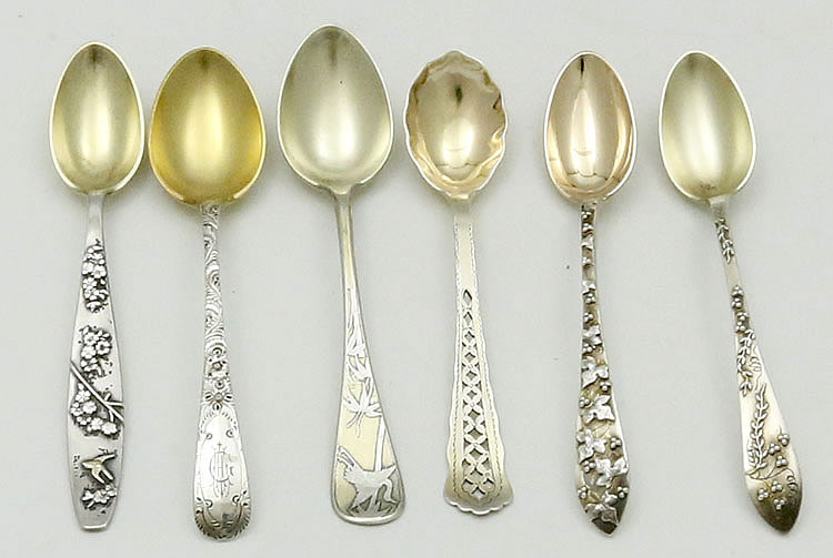 Tiffany set of variety coffee spoons