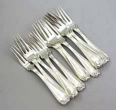 Tiffany Colonial sterling three tine fruit forks