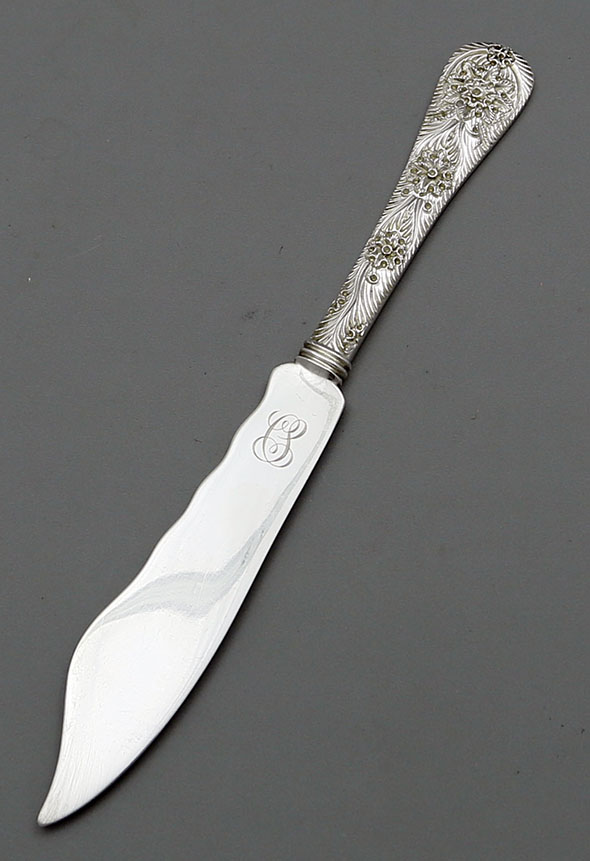 Tiffany antique custom engraved fish knives sterling silver