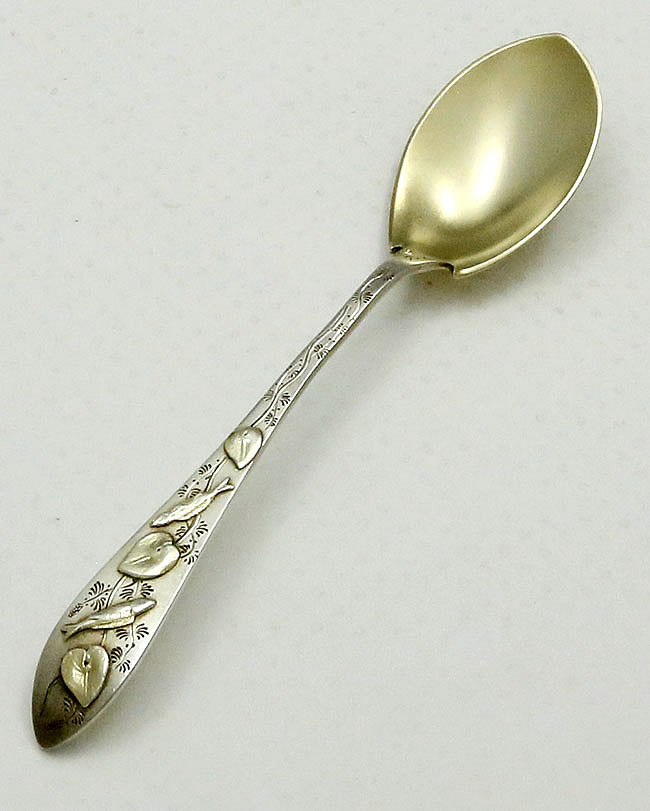 Tiffany antique sterling applied ice cream spoon with fish