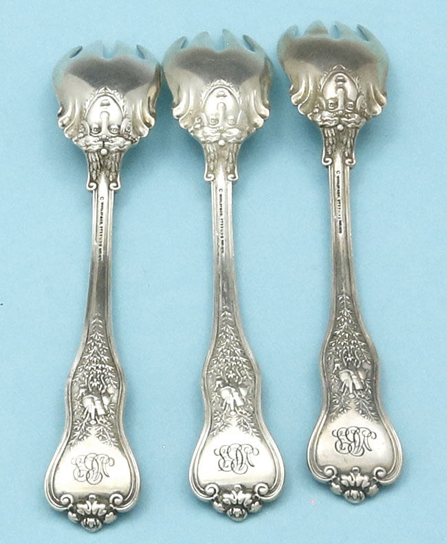Tiffany Olympian Ice Cream forks antique sterling silver