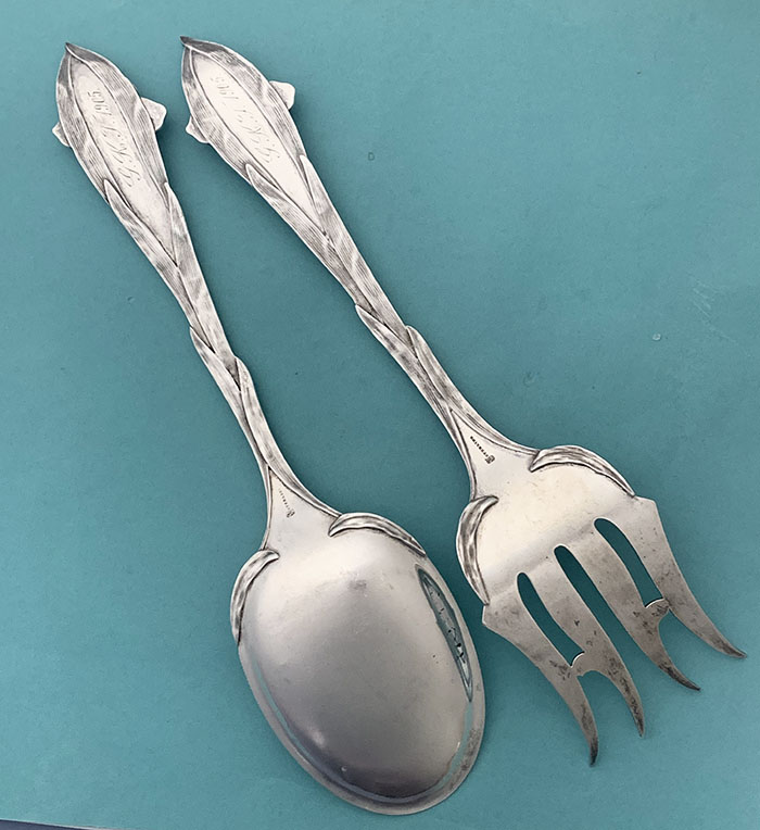 antique sterling salad set by Towle