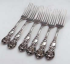Watson wild rose sterling silver dinner forks
