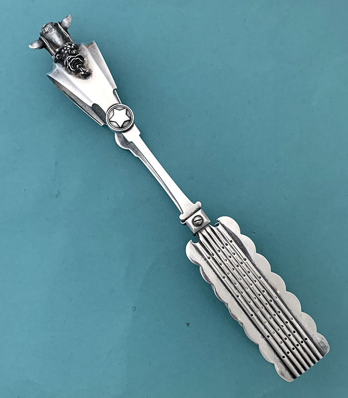 rare heavy antique sterling silver asparagus tongs